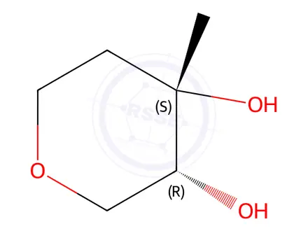 Chemical structure of (3R,4S)-4-methyltetrahydro-2H-pyran-3,4-diol