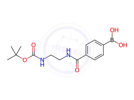 Chemical structure of (4-((2-((Tert-butoxycarbonyl)amino)ethyl)carbamoyl)phenyl)boronic acid