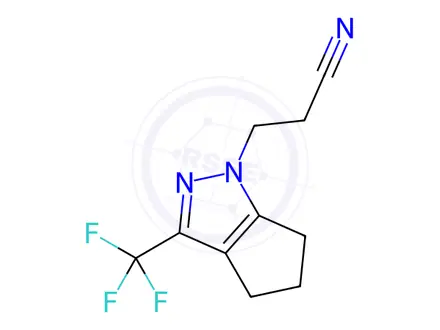 Chemical structure of 3-(3-(Trifluoromethyl)-5,6-dihydrocyclopenta[c]pyrazol-1(4h)-yl)propanenitrile
