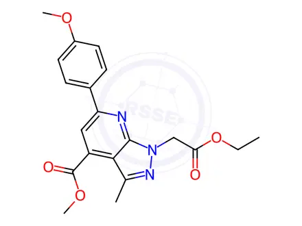 Chemical structure of Methyl 1-(2-ethoxy-2-oxoethyl)-6-(4-methoxyphenyl)-3-methyl-1h-pyrazolo[3,4-b]pyridine-4-carboxylate