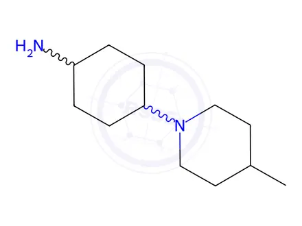 Chemical structure of Cyclohexanamine, 4-(4-methyl-1-piperidinyl)-, trans-