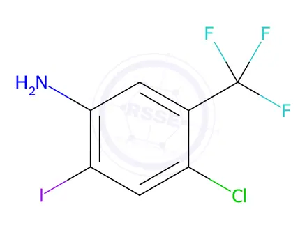Chemical structure of 4-Chloro-2-iodo-5-(trifluoromethyl)aniline