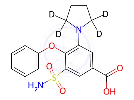 Chemical structure of Piretanide-d4 (Major)