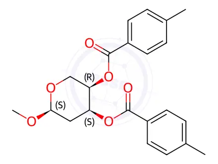 Chemical structure of Decitabine Impurity 6 (alpha-D-Erythro-Pentopyranoside-Methyl-2-Deoxy-bis(4-methylbenzoate))