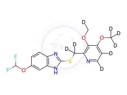 Chemical structure of Pantoprazole Sulfide-D7 (Major)