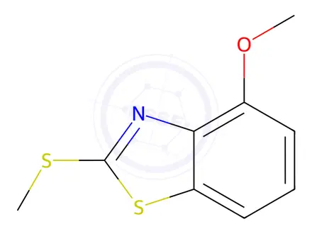 Chemical structure of Benzothiazole, 4-methoxy-2-(methylthio)-(7CI,8CI,9CI)