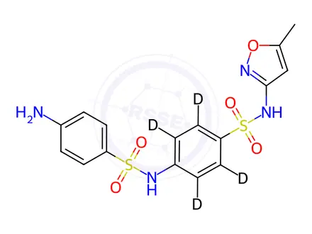 Chemical structure of N-(4-Aminobenzenesulfonyl) Sulfamethoxazole-d4