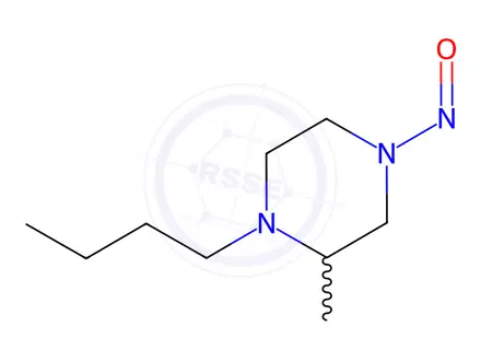 Chemical structure of Piperazine, 1-butyl-2-methyl-4-nitroso-(9CI)