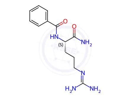 Chemical structure of Benzoyl-L-arginine Amide Hydrochloride Hydrate
