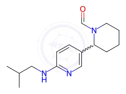 Chemical structure of 2-(6-(Isobutylamino)pyridin-3-yl)piperidine-1-carbaldehyde