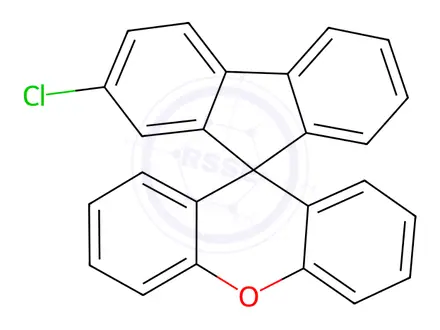 Chemical structure of Spiro[9H-fluorene-9,9'-[9H]xanthene], 2-chloro-