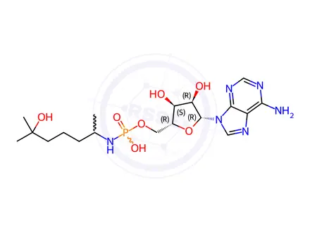 Chemical structure of Adenosine 5'-[phosporamidic acid (5-hydroxy-1,5-dimethylhexyl)] ester