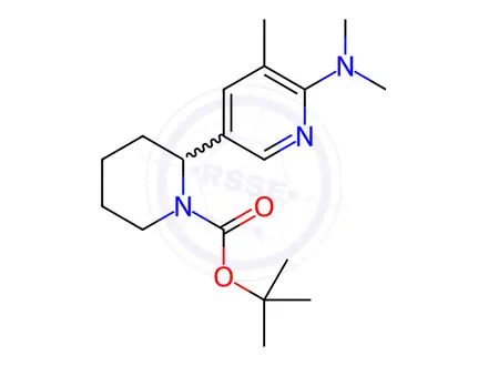 Chemical structure of tert-Butyl 2-(6-(dimethylamino)-5-methylpyridin-3-yl)piperidine-1-carboxylate