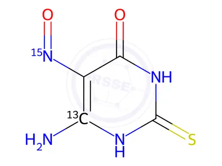 Chemical structure of Methylthiouracil Impurity 28-13C,15N (C-Nitroso Methylthiouracil Impurity 12-13C,15N)