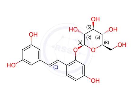 Chemical structure of Resveratrol Impurity 45 (Oxyresveratrol 2-O-β-D-glucopyranoside)