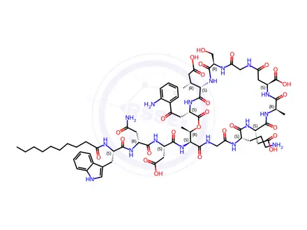 Chemical structure of Daptomycin Impurity beta-Isomer