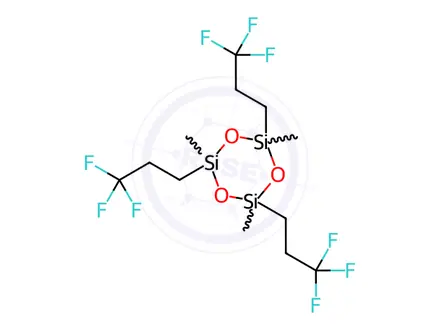 Chemical structure of 1,3,5-Trimethyl-1,3,5-tris(3,3,3-trifluoropropyl)cyclotrisiloxane