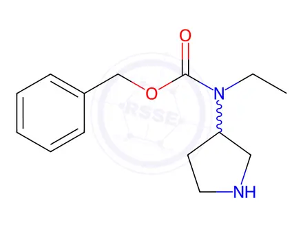 Chemical structure of Benzyl ethyl(pyrrolidin-3-yl)carbamate