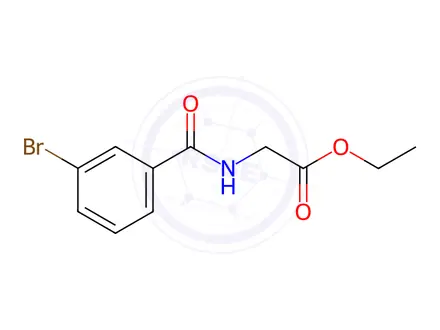 Chemical structure of Glycine, N-(3-bromobenzoyl)-, ethyl ester