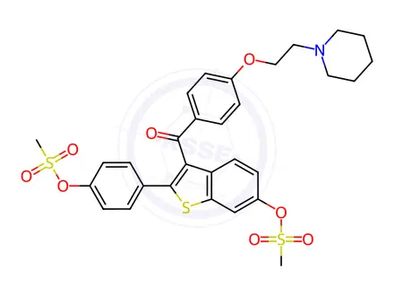 Chemical structure of Raloxifene Dimesylate Hydrochloride