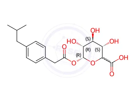 Chemical structure of Ibufenac Acyl-β-D-Glucuronide