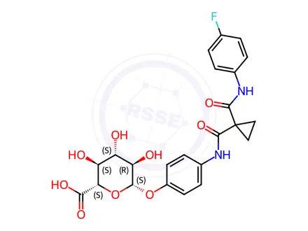 Chemical structure of Desquinolinylcabozantinib glucuronide