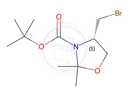 Chemical structure of (S)-N-Boc-4-(bromomethyl)-2,2-dimethyloxazolidine