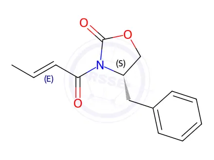Chemical structure of (S,E)-4-Benzyl-3-(but-2-enoyl)oxazolidin-2-one