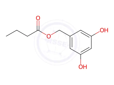 Chemical structure of Butanoic acid, (3,5-dihydroxyphenyl)methyl ester (9CI)