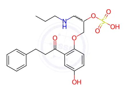 Chemical structure of Propafenone Impurity 11(5-Hydroxy propafenone Sulfate)