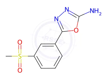 Chemical structure of 5-[3-(Methylsulfonyl)phenyl]-1,3,4-oxadiazol-2-amine