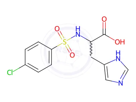 Chemical structure of ((4-Chlorophenyl)sulfonyl)histidine
