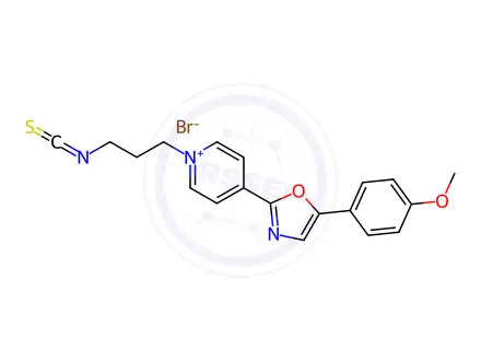 Chemical structure of 1-(3-IsothiocyaNAtopropyl)-4-[5-(4-methoxyphenyl)-2-oxazolyl]pyridinium bromide
