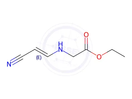 Chemical structure of Glycine, N-(2-cyanoethenyl)-, ethyl ester, (E)-(9CI)