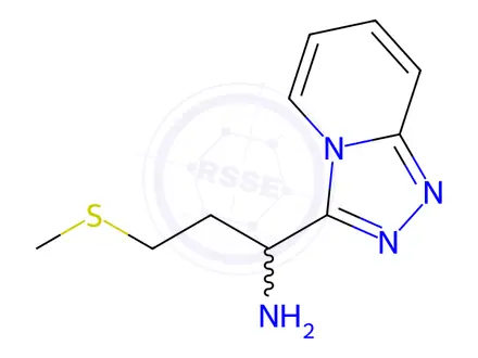 Chemical structure of 3-(Methylsulfanyl)-1-{[1,2,4]triazolo[4,3-a]pyridin-3-yl}propan-1-amine Dihydrochloride
