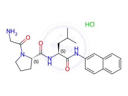 Chemical structure of H-Gly-Pro-Leu-bNA. HCl (K-1340.0250)