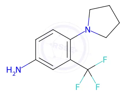Chemical structure of 4-(Pyrrolidin-1-yl)-3-(trifluoromethyl)aniline Dihydrochloride