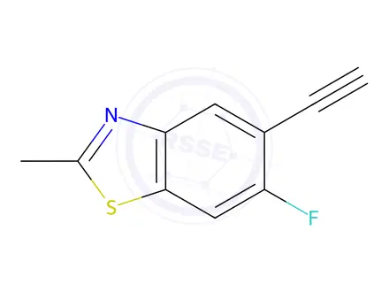 Chemical structure of Benzothiazole, 5-ethynyl-6-fluoro-2-methyl-