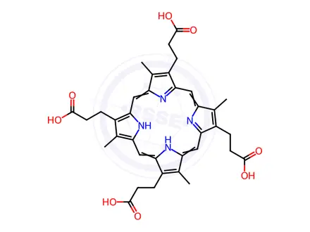 Chemical structure of Porphine Impurity 4 (Coproporphyrin I)