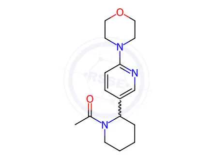 Chemical structure of 1-(2-(6-Morpholinopyridin-3-yl)piperidin-1-yl)ethanone