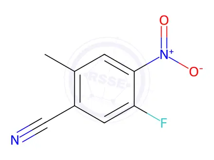Chemical structure of Benzonitrile, 5-fluoro-2-methyl-4-nitro-