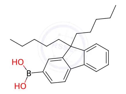 Chemical structure of 9,9-Di-n-pentylfluorene-2-boronic acid, 97%