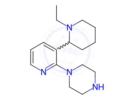 Chemical structure of 1-(3-(1-Ethylpiperidin-2-yl)pyridin-2-yl)piperazine