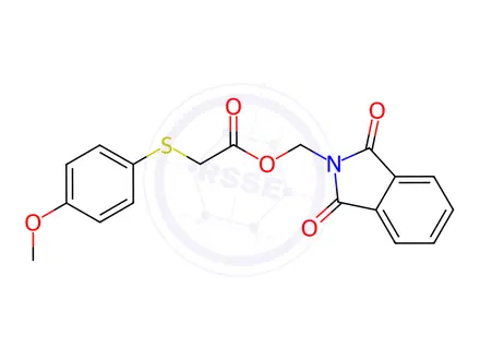 Chemical structure of Acetic acid, 2-[(4-methoxyphenyl)thio]-, (1,3-dihydro-1,3-dioxo-2H-isoindol-2-yl)methyl ester