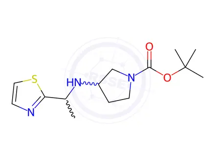 Chemical structure of 3-(1-Thiazol-2-yl-ethylaMino)-pyrrolidine-1-carboxylic acid tert-butyl ester