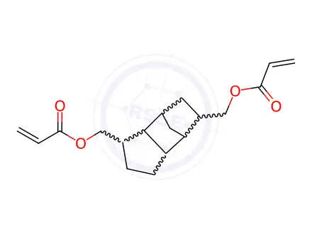 Chemical structure of 2-Propenoic acid, 2-methyl-, 1,2-ethanediyl ester, polymer with (octahydro-4,7-methano-1H-indene-5,-diyl)bis(methylene) di-2-propenoate
