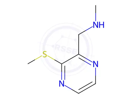 Chemical structure of N-Methyl-1-(3-(methylthio)pyrazin-2-yl)methanamine
