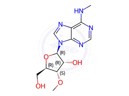Chemical structure of Adenosine, N-methyl-3'-O-methyl-(9CI)