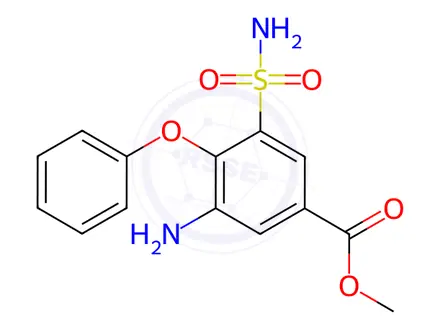 Chemical structure of Piretanide Impurity 4 (Piretanide Despyrrole Methyl Ester)