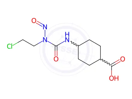 Chemical structure of 4β-[3-(2-Chloroethyl)-3-nitrosoureido]-1α-cyclohexanecarboxylic acid